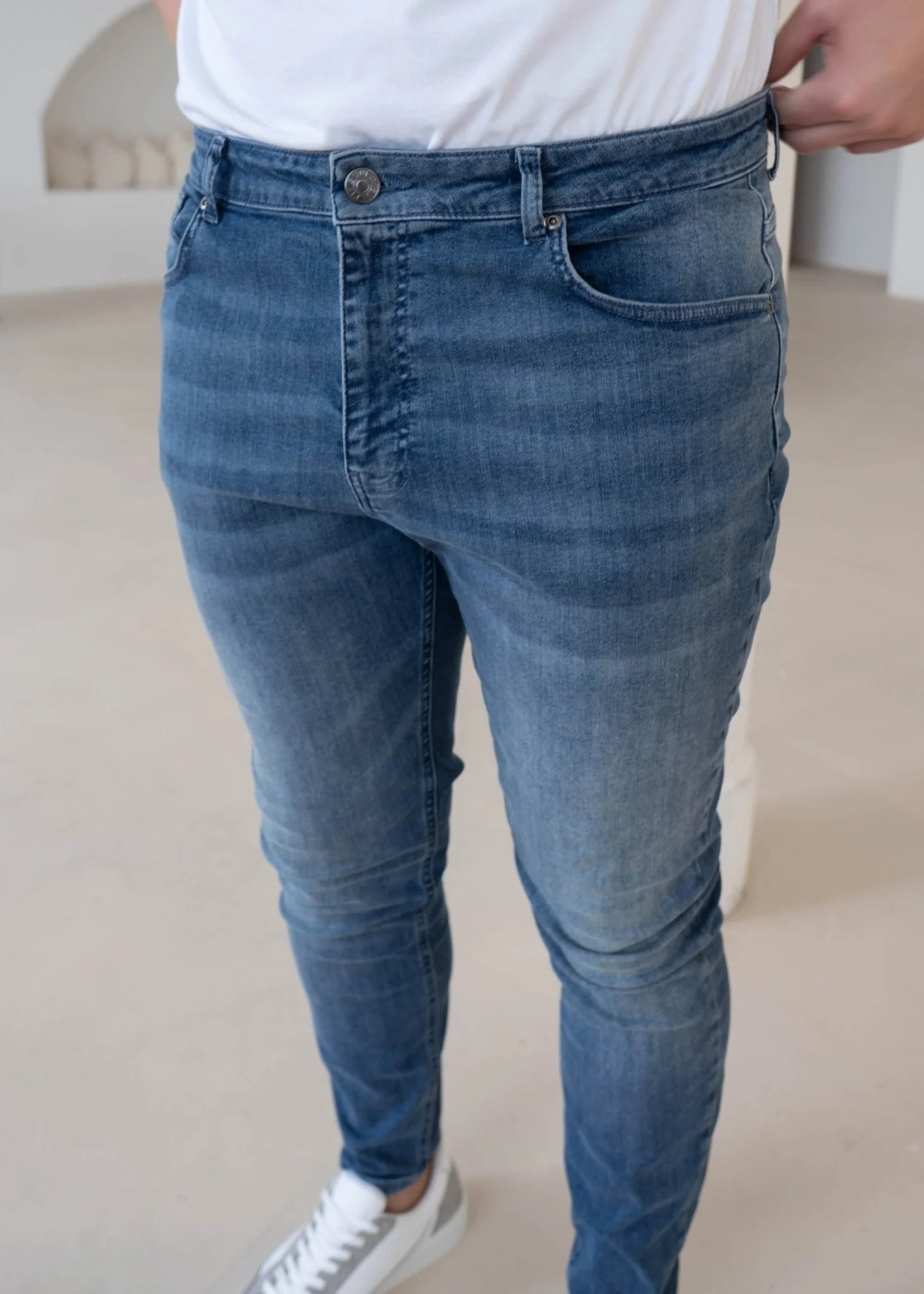 Slim Comfort Jeans In Stone Light Blue - Image 3