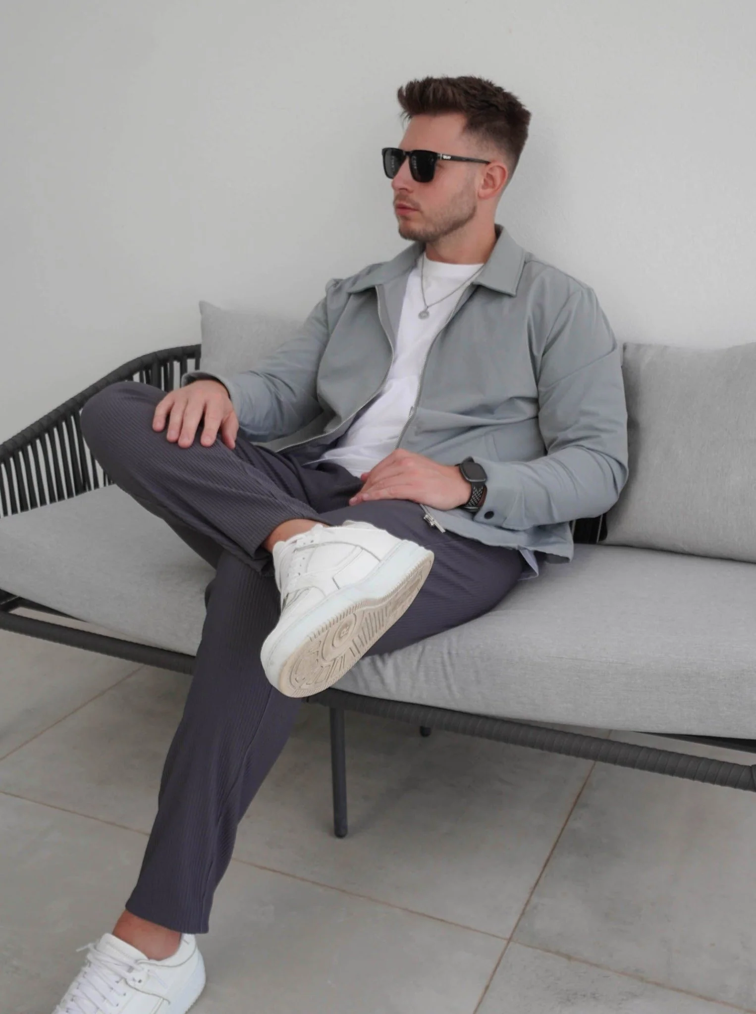 Smart Stretch Jacket In Mid Grey - Image 2