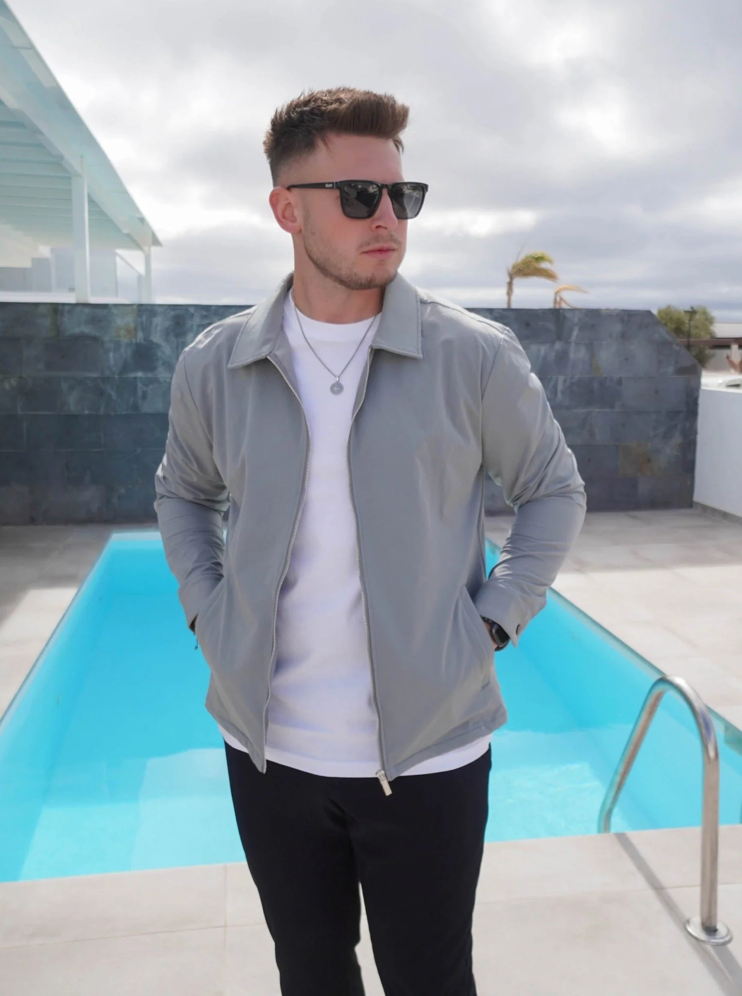 Smart Stretch Jacket In Mid Grey - Image 3