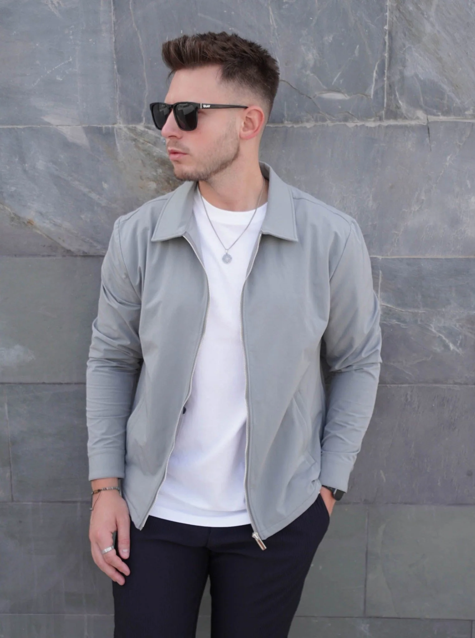 Smart Stretch Jacket In Mid Grey - Image 4