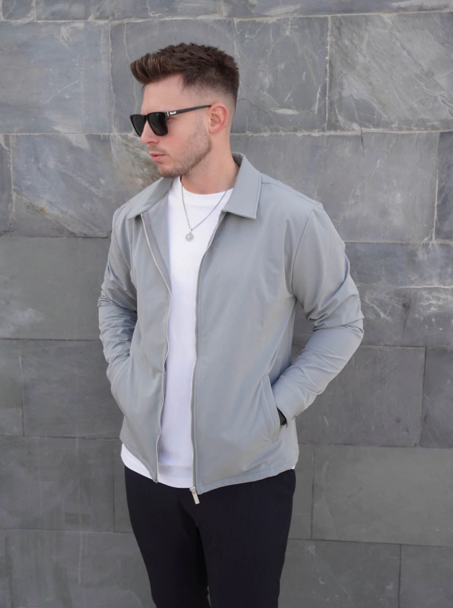 Smart Stretch Jacket In Mid Grey - Image 5