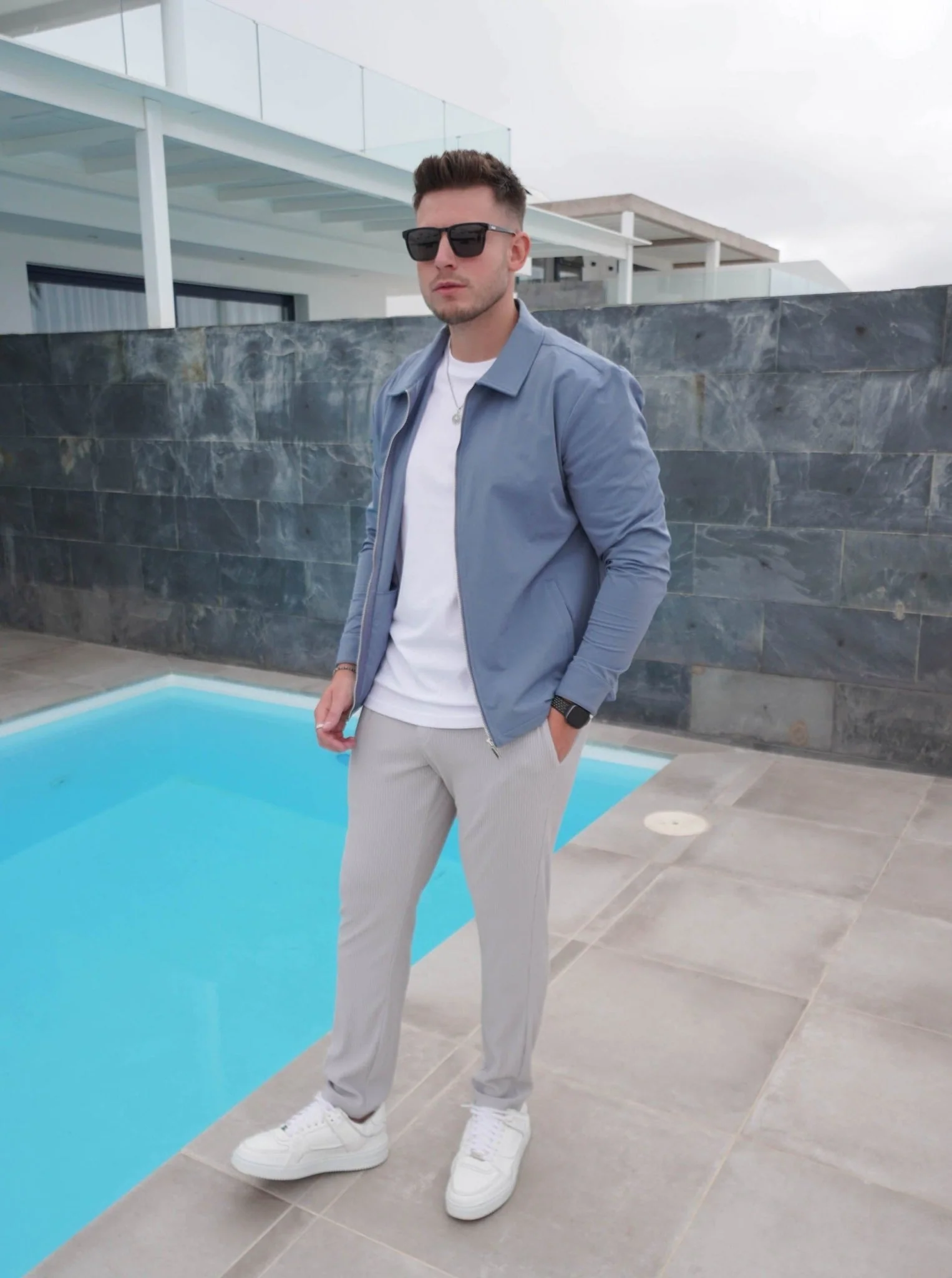 Smart Stretch Jacket In Slate Blue - Image 10
