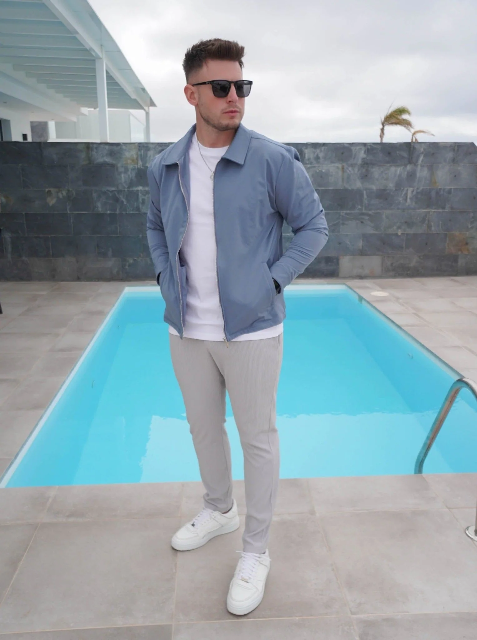 Smart Stretch Jacket In Slate Blue - Image 2