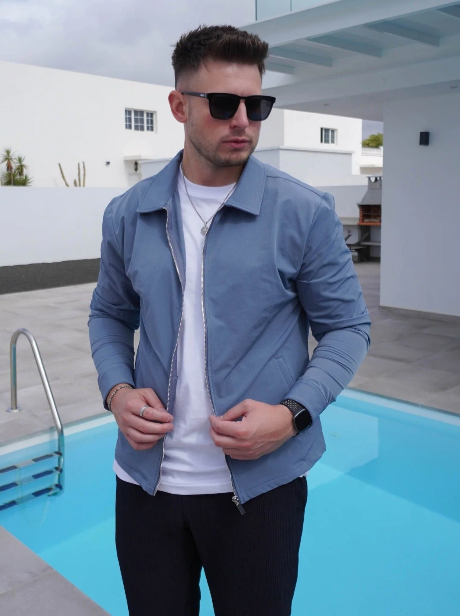 Smart Stretch Jacket In Slate Blue - Image 6