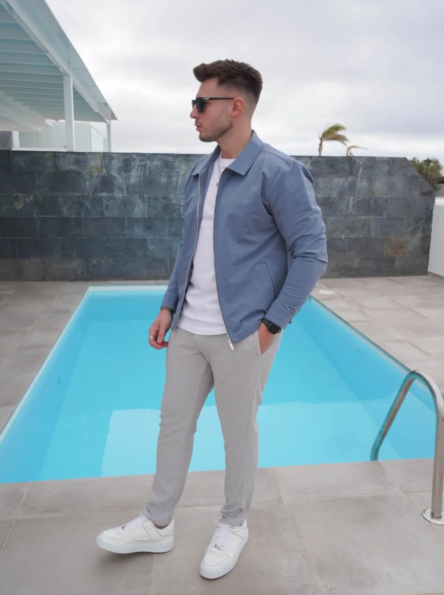 Smart Stretch Jacket In Slate Blue - Image 8