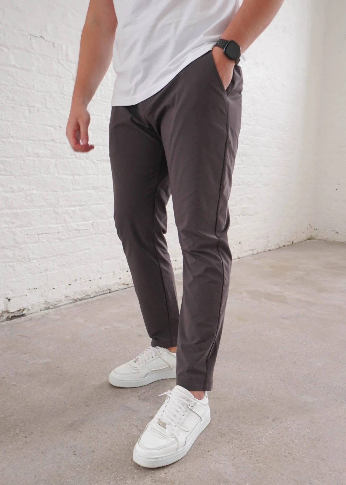 Smart Stretch Trouser In Charcoal - Image 3