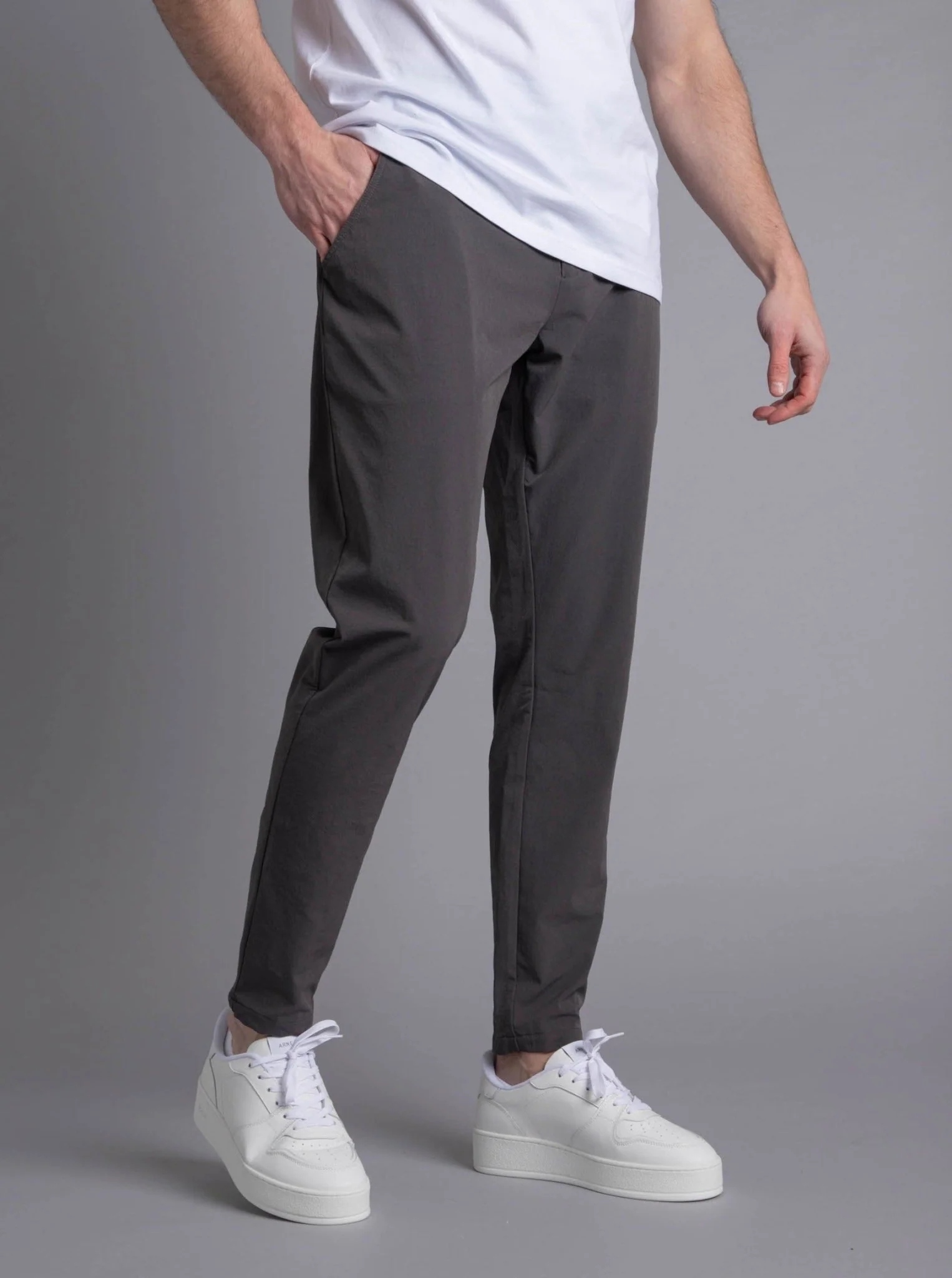Smart Stretch Trouser In Charcoal - Image 5