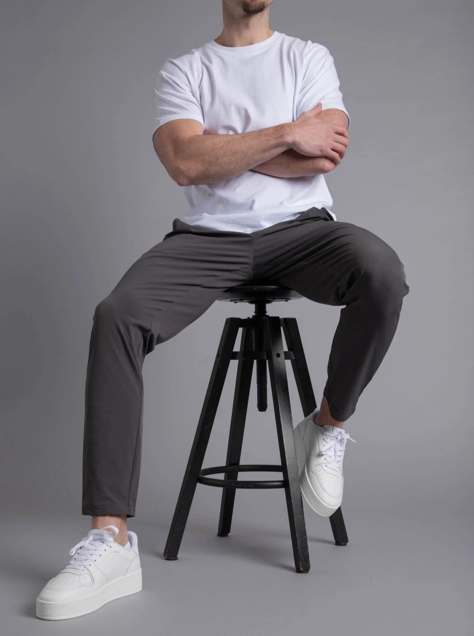 Smart Stretch Trouser In Charcoal - Image 8