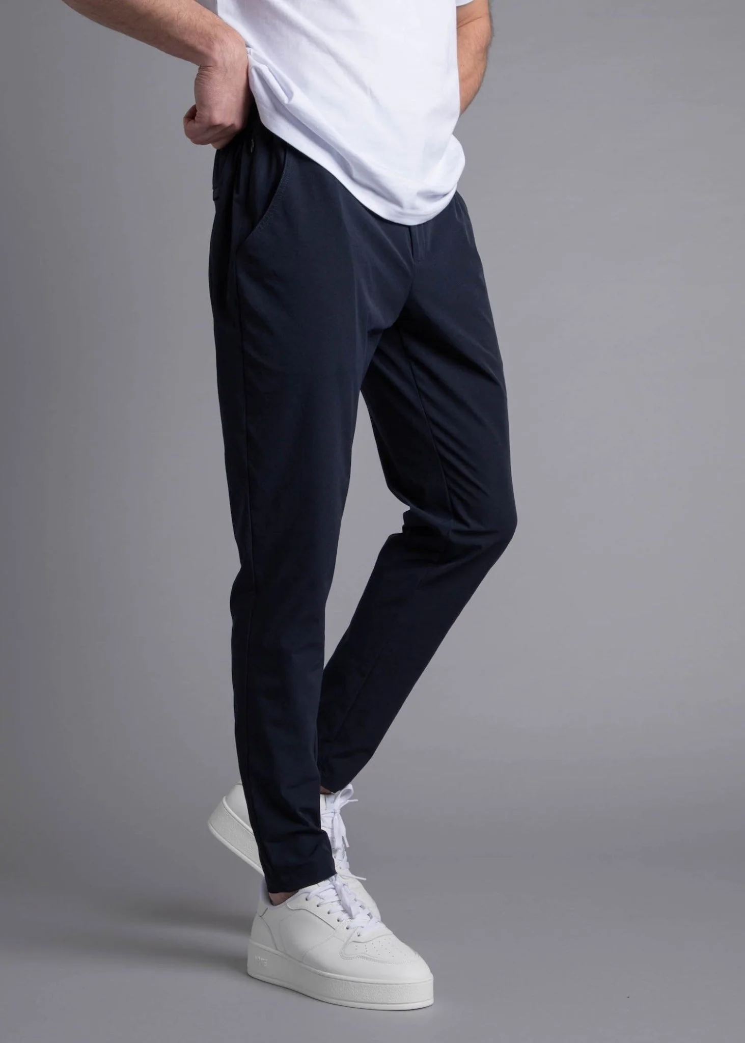 Smart Stretch Trouser In Navy Blue - Image 4