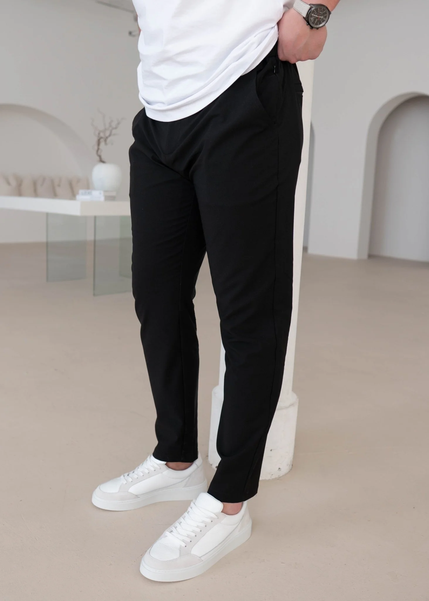Smart Stretch Trouser In Black - Image 11