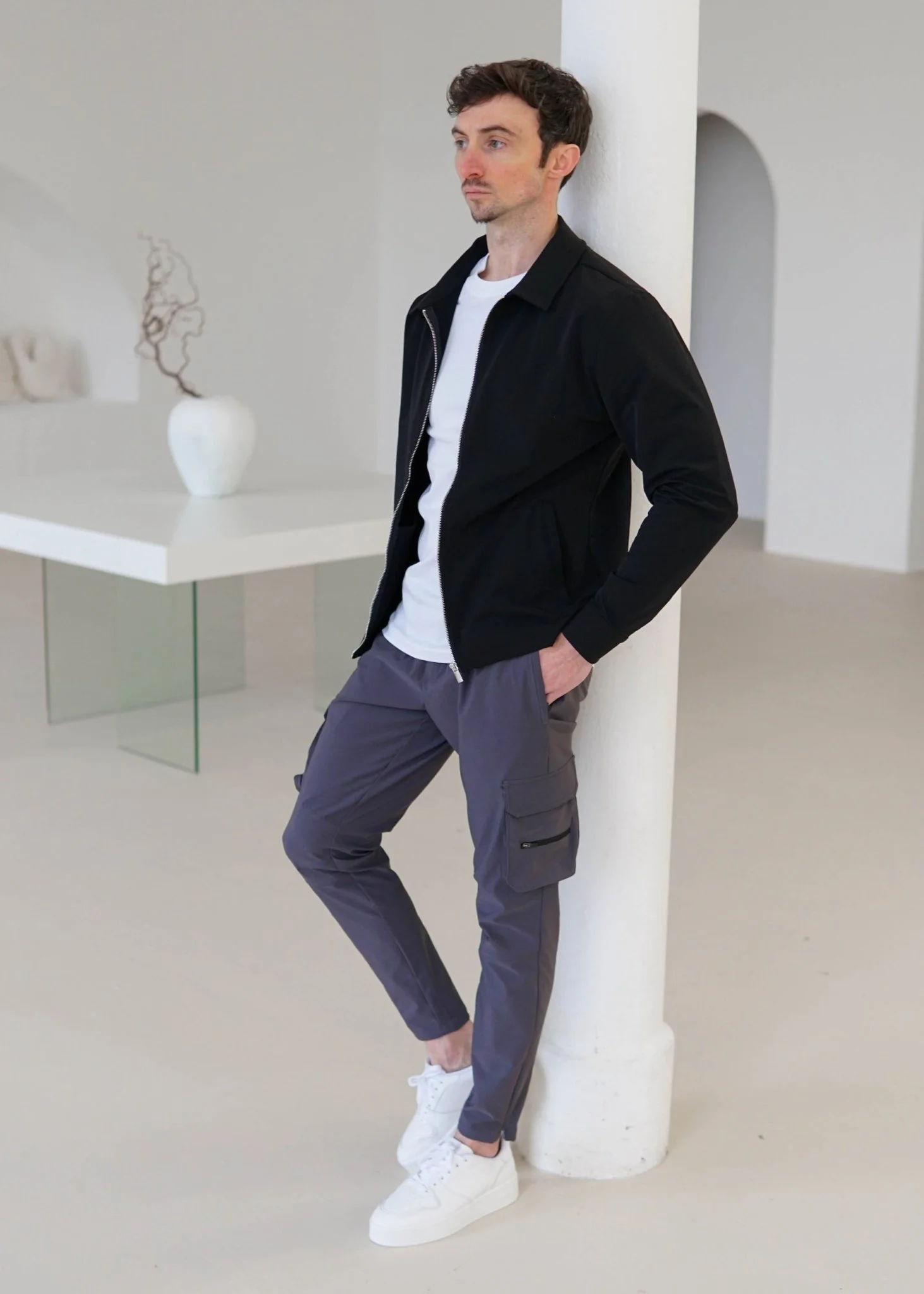 Tech Stretch Cargo Pant In Charcoal - Image 2